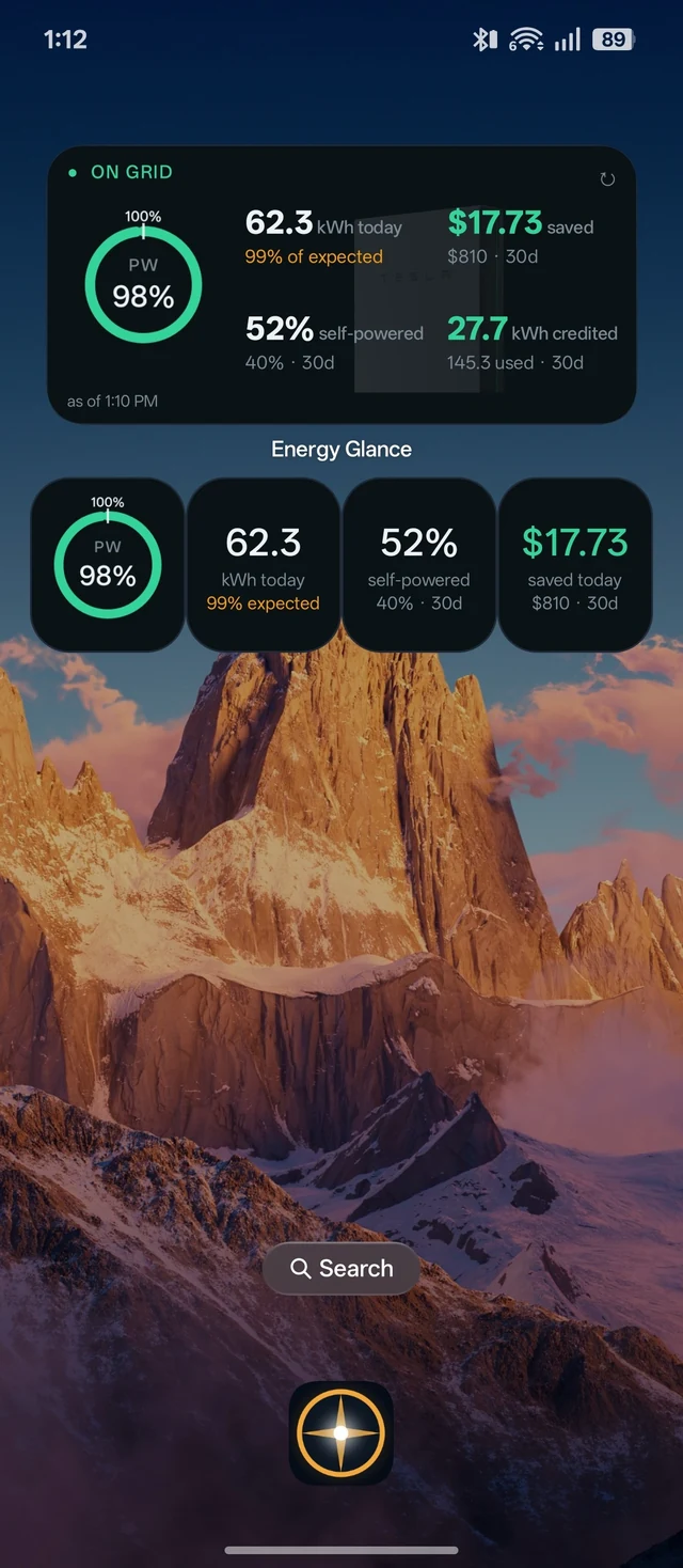 SolDial widgets on Android